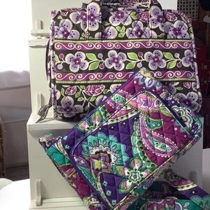Vera Bradley Bundle with Crossbody and Hanging Makeup Organizer